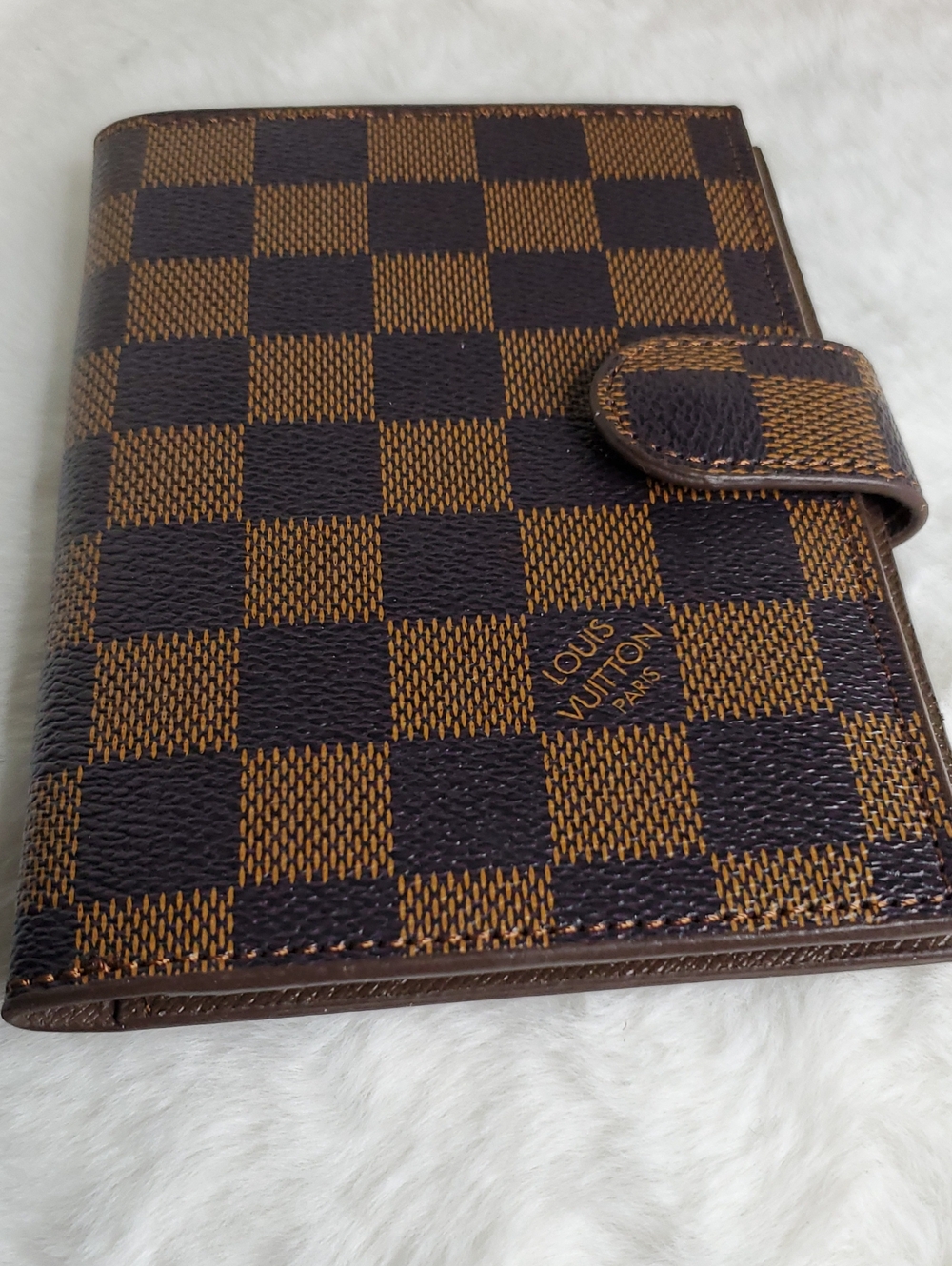 Brown Damier Check Passport Wallet